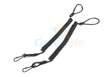 Vòng lặp đôi Cuộn dây nhựa Tether Màu đen thuần khiết 13CM Chiều dài không được phép